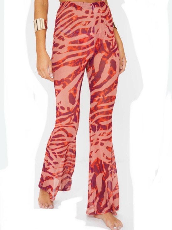 PrettyLittleThing Pants - PrettyLittleThing strechiy sheer Flare Pants Sz 4 A29